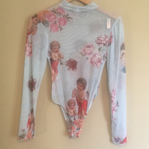 Nasty Gal Heaven Sent Cherub Mesh Bodysuit - Picture 8 of 16